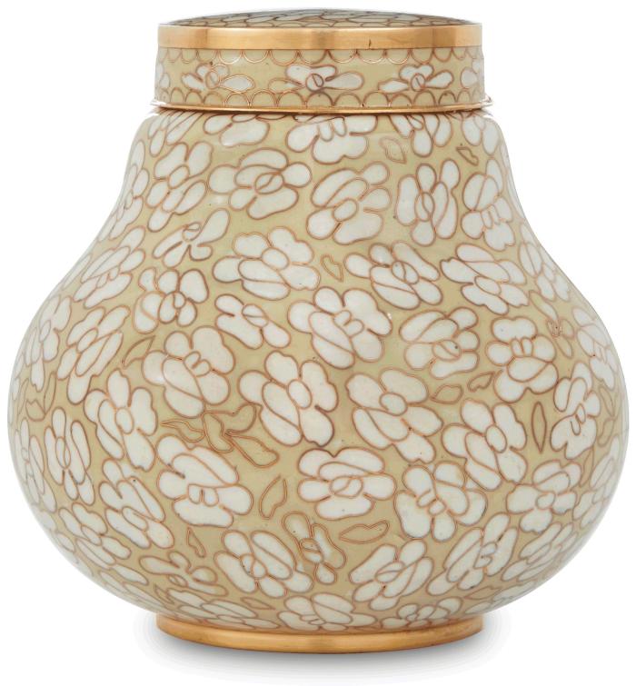 Cloisonné Collection - Ivory Pearl Urn Cloisonne Urns
