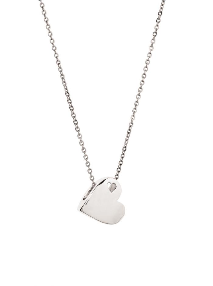 Remembrance Jewelry - Stainless Steel - Sideways Heart Cremation Jewelry and Keepsakes