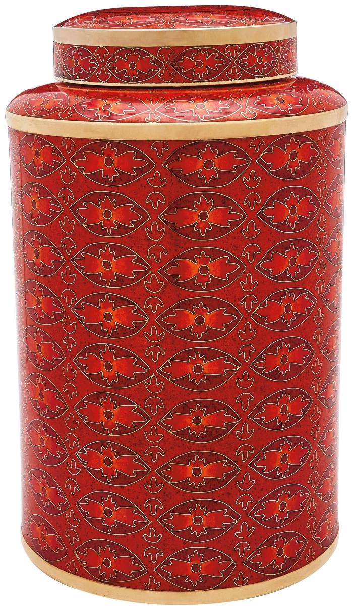 Cloisonné Collection - Red Rosette Urn