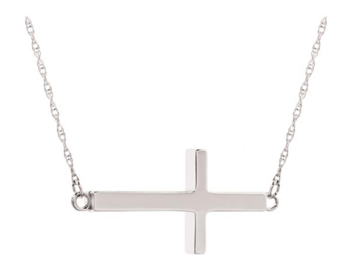 Remembrance Jewelry - Stainless Steel - Sideways Cross Cremation Jewelry and Keepsakes