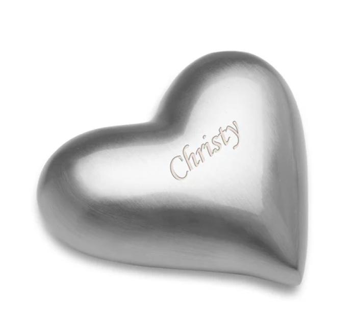 Brushed Pewter Heart Keepsake
