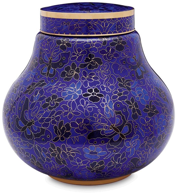 Cloisonné Collection - Blue Butterfly Urn