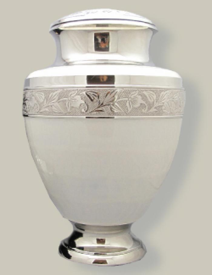 Mother of Pearl Metal Urns