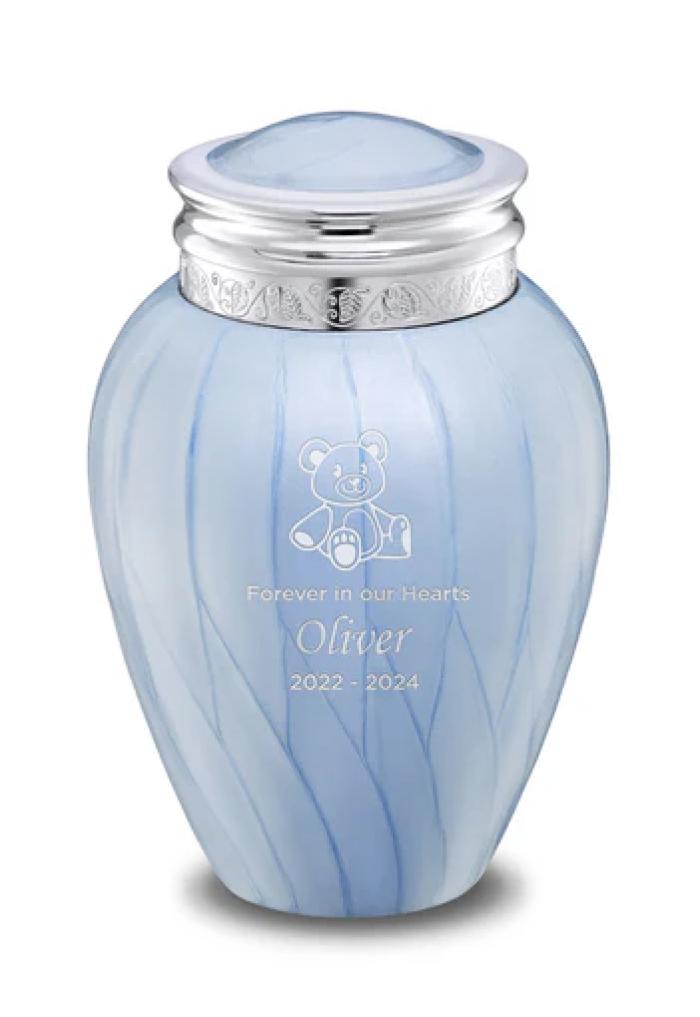 Pearl Blue Medium Urn