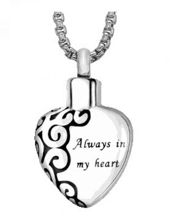 Simply Remembered - Always in My Heart Cremation Jewelry and Keepsakes