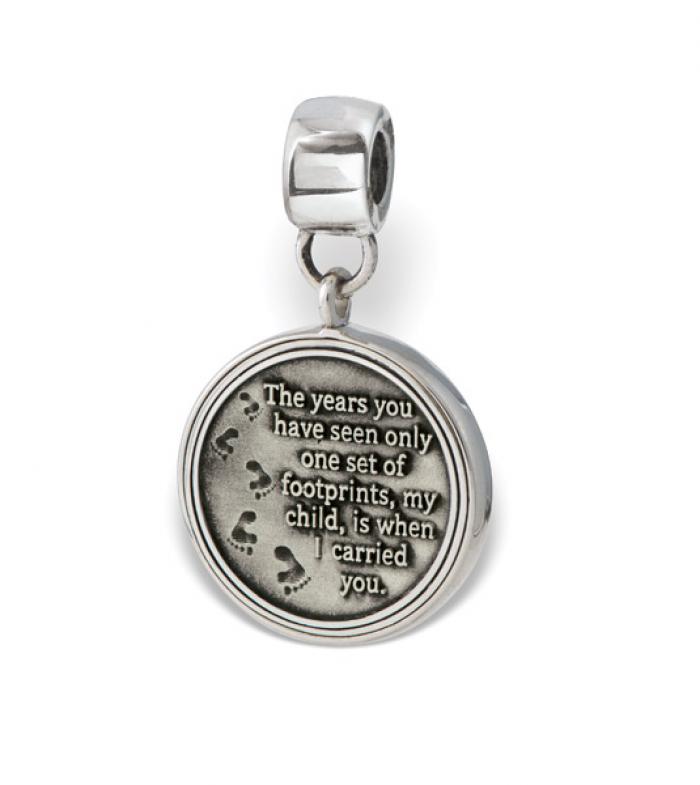 LifeStories Medallion Bead Collections - Footprints Cremation Jewelry and Keepsakes